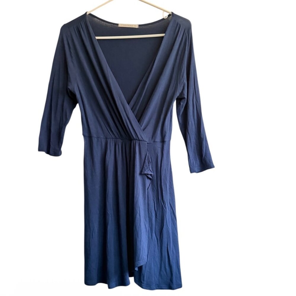 Navy Blue Wrap Tunic Top